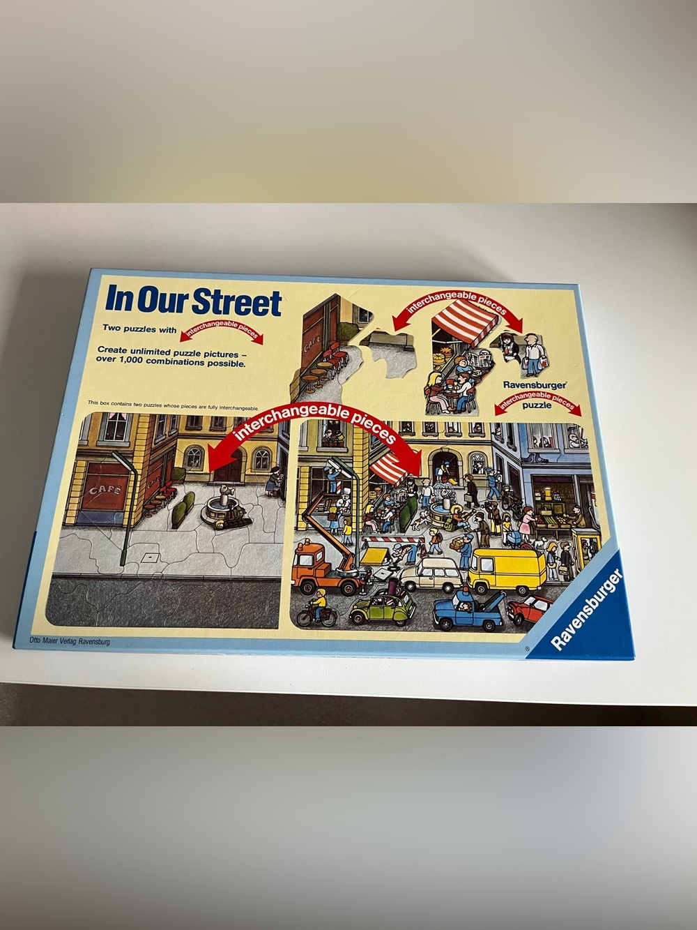 vintage Ravensburger Didacta Interchangeable Puzzle titled "In Our Street"